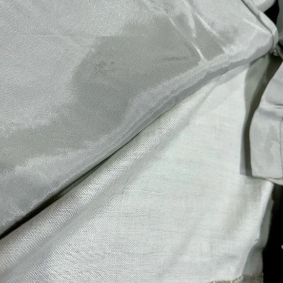 Couture Satin Silver Gown: hand beaded - art nouveau - handmade - deco style - Picture 7 of 12